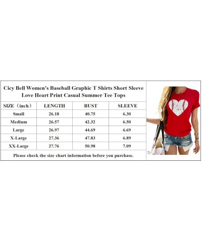 Women's Cute Heart Graphic T Shirts Casual Short Sleeve Crewneck Summer Tees Tops Z1-green $11.24 T-Shirts