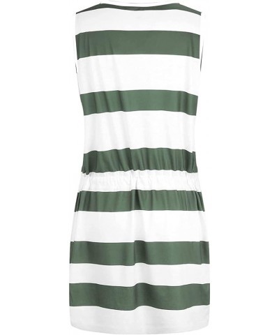 Spring Summer Dresses for Women 2023 Cute Striped Dress Spaghetti Strap V Neck Beach Sundresses Boho Casual Dress 10-green $5...