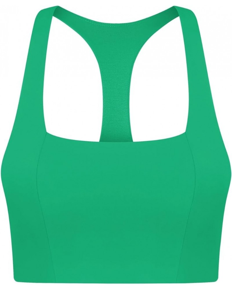 High Support Sports Bras for Women, Molded Cup Racerback Push Up Wireless Running Bra Full Coverage and Lift Verdant Green $1...