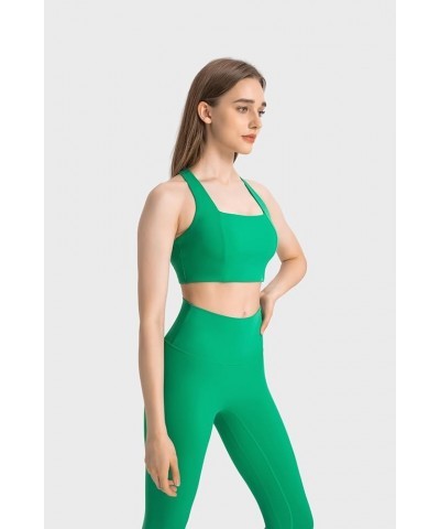 High Support Sports Bras for Women, Molded Cup Racerback Push Up Wireless Running Bra Full Coverage and Lift Verdant Green $1...