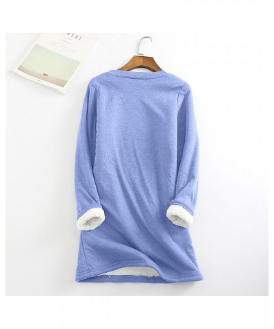 Yes I'm Still Freezing Me Womens Winter Warm Sherpa Fleece Lined Tunic Tops Long Sleeve Sweatshirt Pullover Sweater Blue-3 $1...