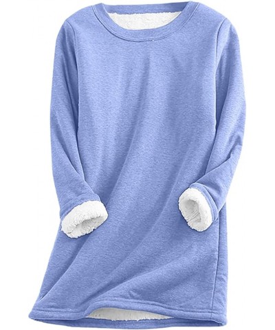 Yes I'm Still Freezing Me Womens Winter Warm Sherpa Fleece Lined Tunic Tops Long Sleeve Sweatshirt Pullover Sweater Blue-3 $1...