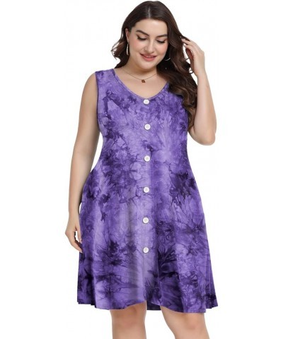 Women's Casual Dresses Tshirt Dresses Plus Size Summer Dresses V Neck Beach Cover Up Sundress with Pockets B-purple $13.77 Dr...