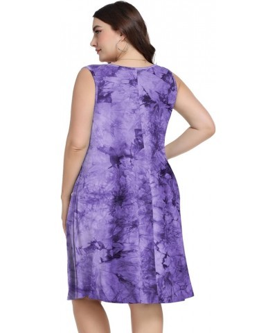 Women's Casual Dresses Tshirt Dresses Plus Size Summer Dresses V Neck Beach Cover Up Sundress with Pockets B-purple $13.77 Dr...