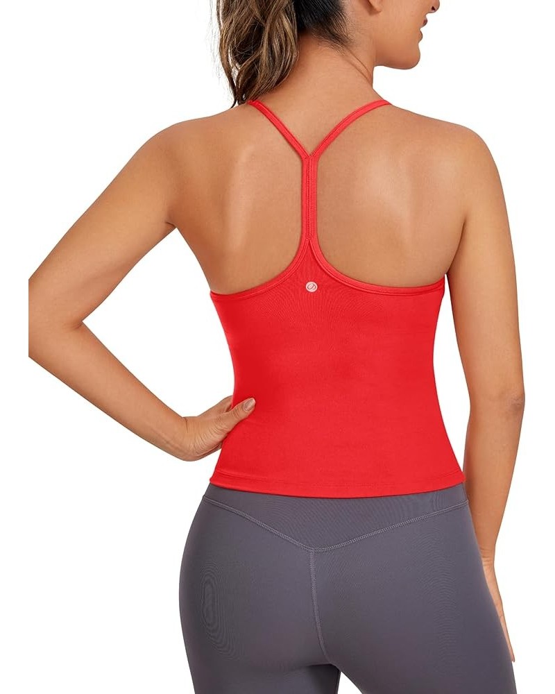 Butterluxe Womens Workout Racerback Tank Top with Built in Bra - Scoop Neck Spaghetti Strap Padded Slim Camisole Deep Red $19...