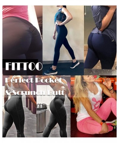 Womens Butt Lift Ruched Yoga Pants Sport Pants Workout Leggings Sexy High Waist Trousers Scrunch Butt Tight 1 Side Pocket Arm...