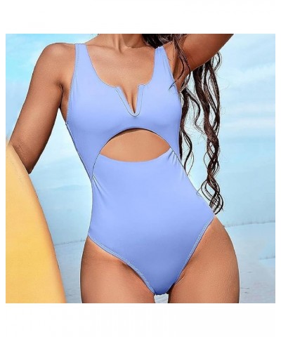 Women's Sexy One Piece Swimsuit 2024 Tummy Control Tankinis Set Plus Size V Neck Bathing Suit Beach Dress Z22-bu2 $11.39 Swim...