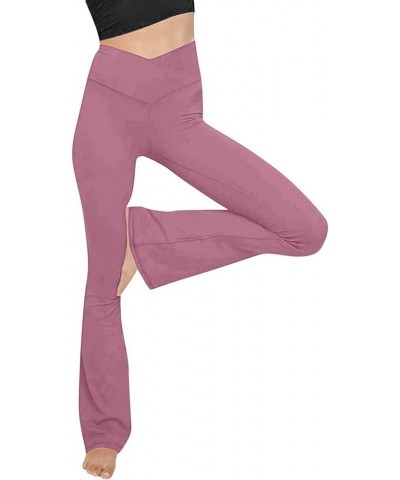 Flare Leggings for Women,Womens Leggings Tummy Control Foldable Sweatpants Yoga Pants Fitness Running Leggings Z42-purple $11...