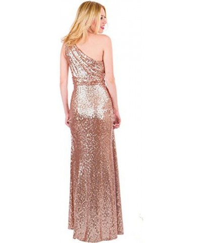 Women's Sequined Long Bridesmaid Dresses Wedding Party Gown EL-0045 Silver $41.22 Dresses