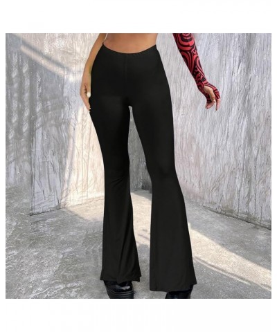 Flare Leggings for Women Tummy Control Crossover Yoga Pants High Waisted Wide Leg Bootcut Leggings with Pockets B1-black $4.1...