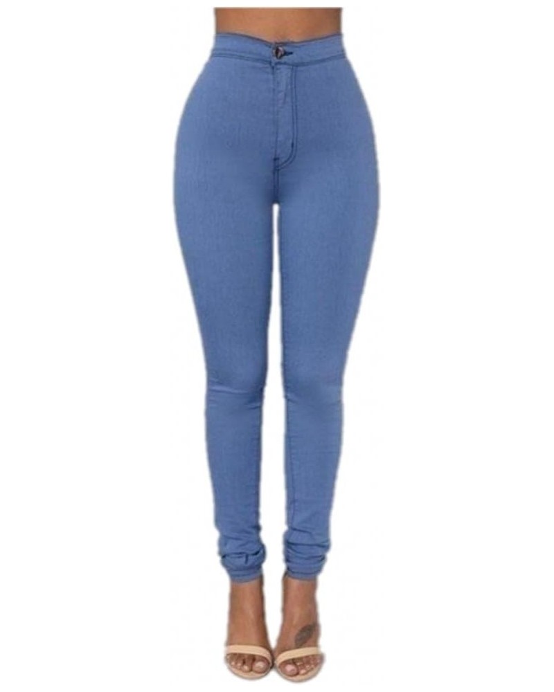 Women's Solid Stretch Skinny Jeans Fit Denim Pants Blue $10.79 Jeans