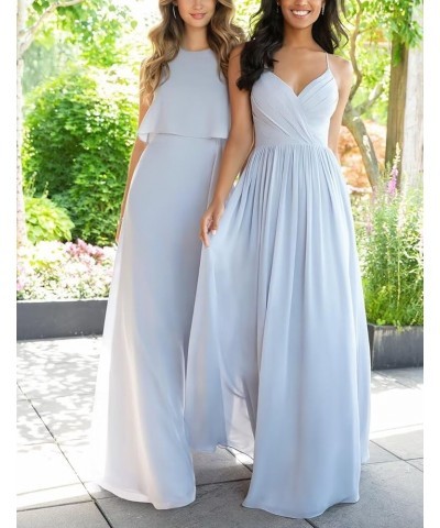 V Neck Bridesmaid Dresses for Women 2024 Long Chiffon Pleated A-line Spaghetti Strap Wedding Evening Prom Gown Orange $36.95 ...