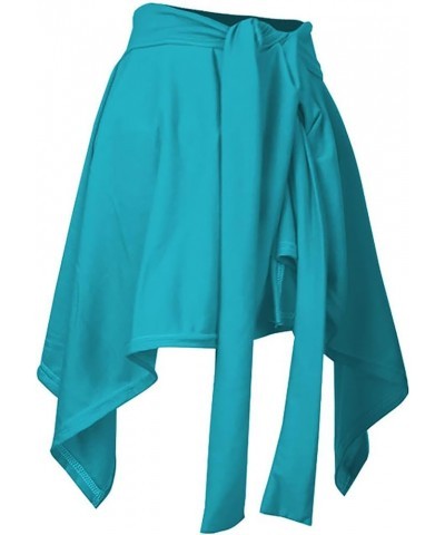 Women Yoga Ballet Wrap Skirt, Beach Cover Up Skirt, Athletic Skirt Sarong for Yoga Ballet Tennis Jogging 2238-cyan $10.59 Skirts