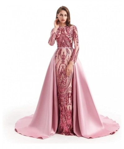 Green/Burgundy/Navy Blue Satin Mermaid Prom Evening Party Dress Gown Detachable Train Rose Red $45.00 Dresses