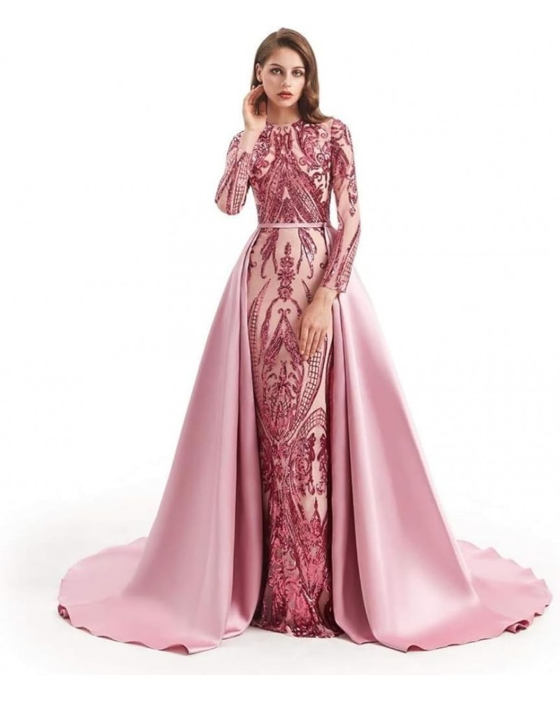 Green/Burgundy/Navy Blue Satin Mermaid Prom Evening Party Dress Gown Detachable Train Rose Red $45.00 Dresses