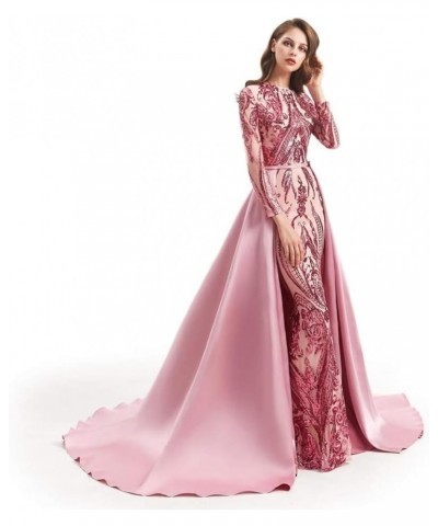 Green/Burgundy/Navy Blue Satin Mermaid Prom Evening Party Dress Gown Detachable Train Rose Red $45.00 Dresses