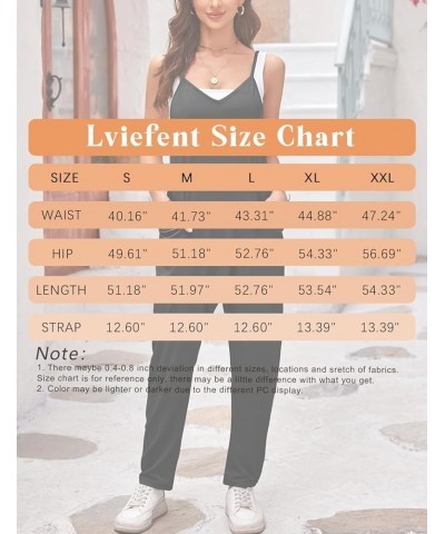 Womens Loose Oversized Sleeveless Jumpsuit Adjustable Spaghetti Strap Wide Leg Overall Rompers with Pockets Grey $11.25 Overalls