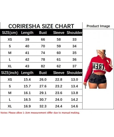 Teen Crop Sweater Letter Print Crewneck Long Sleeve Y2k Aesthetic Streetwear Blue $14.26 Sweaters