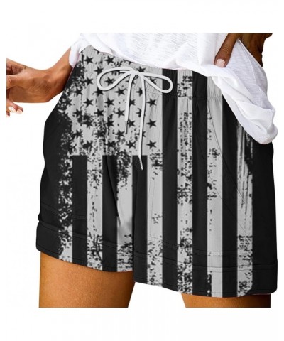 Women's Independence Day Shorts Drawstring Elastic Waist Shorts USA Flag Star Stripes Printed Summer Casual Loose Comfy A02 B...