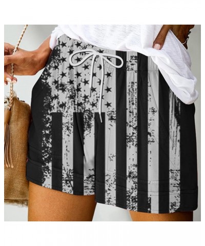 Women's Independence Day Shorts Drawstring Elastic Waist Shorts USA Flag Star Stripes Printed Summer Casual Loose Comfy A02 B...