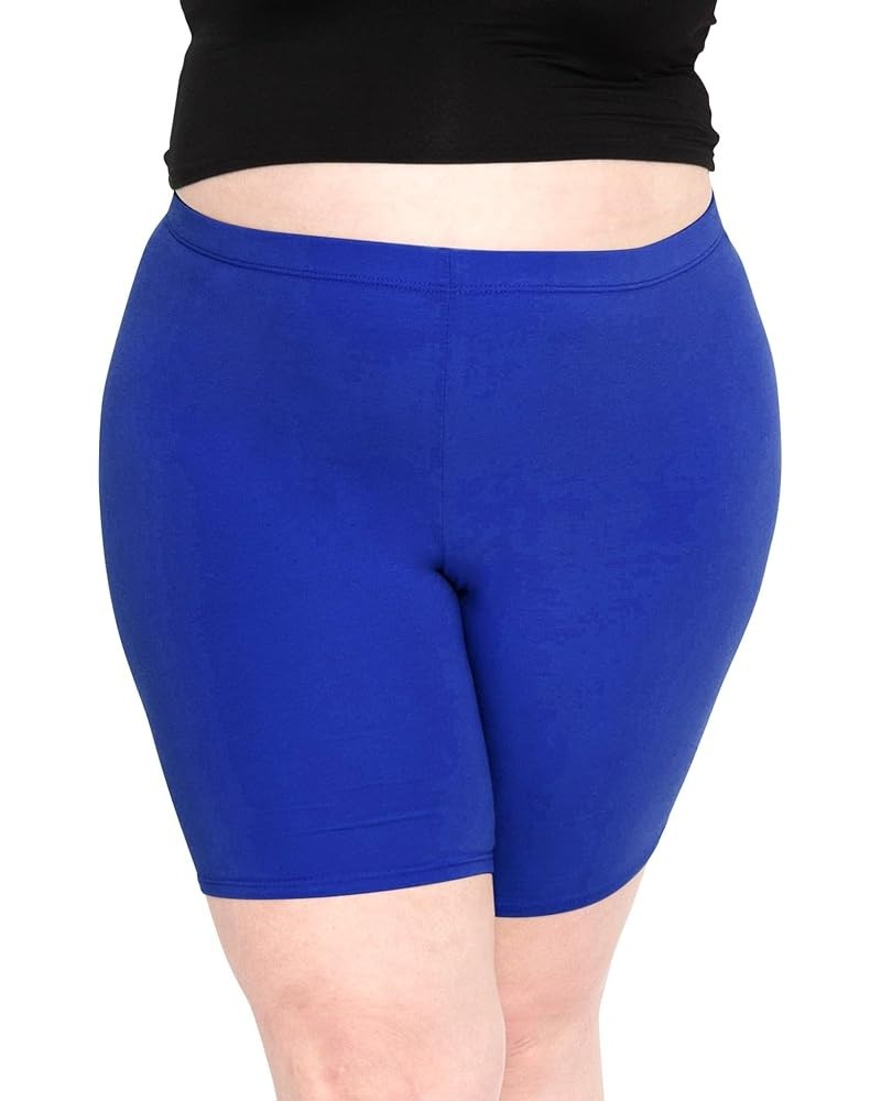 Women's Plus Size Cotton Biker Shorts | Cotton | X-Large - 7X Royal Blue $11.28 Activewear