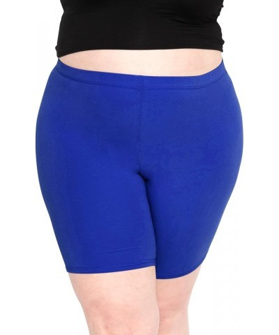 Women's Plus Size Cotton Biker Shorts | Cotton | X-Large - 7X Royal Blue $11.28 Activewear