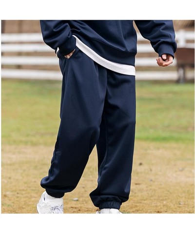 Cargo Sweatpants for Men Drawstring Loose Fit Fleece Joggers Elastic Waist Sports Athletic Trousers with Pockets 02 Blue $9.8...