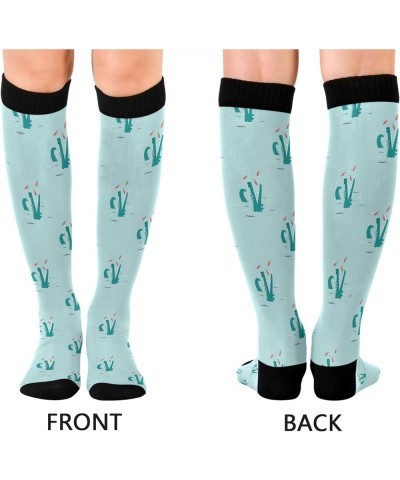 Sport Word Knee High Socks Compression Socks for Women Men Kid for Running Sports Nurse Funny Crocodile $10.79 Activewear