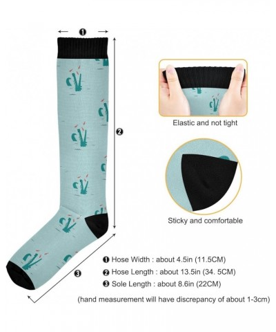 Sport Word Knee High Socks Compression Socks for Women Men Kid for Running Sports Nurse Funny Crocodile $10.79 Activewear