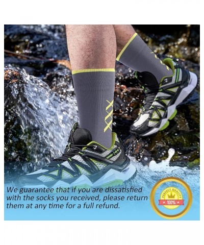 Waterproof Breathable Socks, Unisex Cushioned Outdoor Sports Hiking Wading Trail Runing Skiing Crew Socks Grey $12.00 Activewear