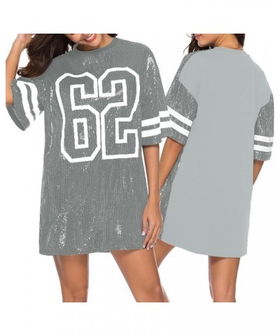 Juniors Short Sleeve Sequin Funny Dress Shirts A Gray $22.52 Activewear