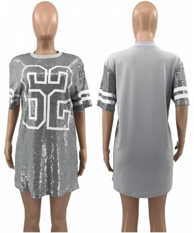 Juniors Short Sleeve Sequin Funny Dress Shirts A Gray $22.52 Activewear