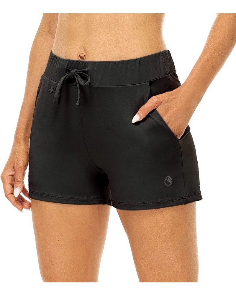 Running Workout Shorts for Women - Gym Yoga Exercise Athletic Shorts with Pockets Black $8.80 Activewear