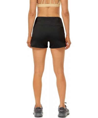 Running Workout Shorts for Women - Gym Yoga Exercise Athletic Shorts with Pockets Black $8.80 Activewear