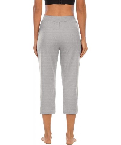 Womens Capri Yoga Pants Loose Comfy Lounge Pajamas Workout Athletic Capris Jersey Joggers Pants with Pockets 3-lightgray $16....