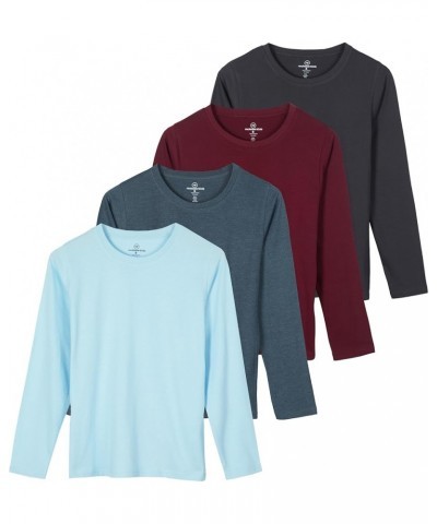 4 Pack: Women's Cotton Classic-Fit Long-Sleeve Crewneck T-Shirt (Available in Plus Size) plus-size Set 7 $18.24 T-Shirts