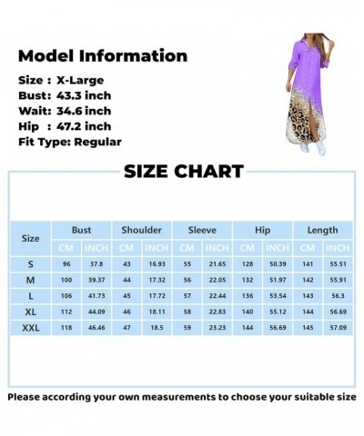 Women's 2023 Summer Casual Long Sleeve Beach Sundress Trendy Button Down Flowy Midi Dresses Hawaiian Dress Cover Ups Z01 Dark...