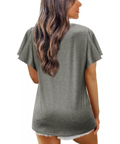 Women Summer Tops V-Neck T-Shirts Womens Tops Dressy Casual Puff Long-Sleeve Tops Tunic Tops Blouse Grey $14.53 T-Shirts