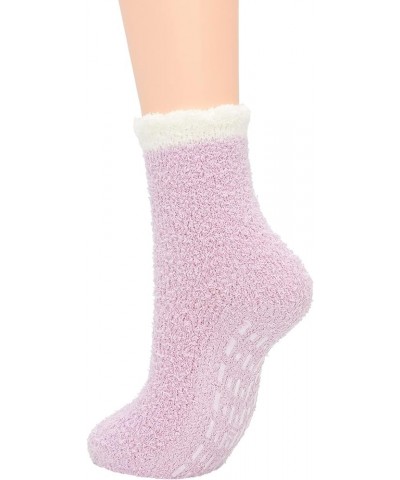 Womens Fuzzy Socks Winter Warm Fluffy Socks Athletic Outdoor Sports Socks 7 Pack Candy Pink With Grips $7.64 Socks