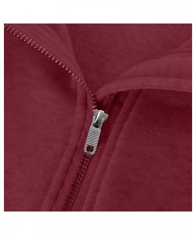 Zip Up Hoodies for Women Kangaroo Pocket Fleece Cropped Half Zip Pullover Y2k Fall Trendy Sweatshirt with Thumb Hole A-wine $...