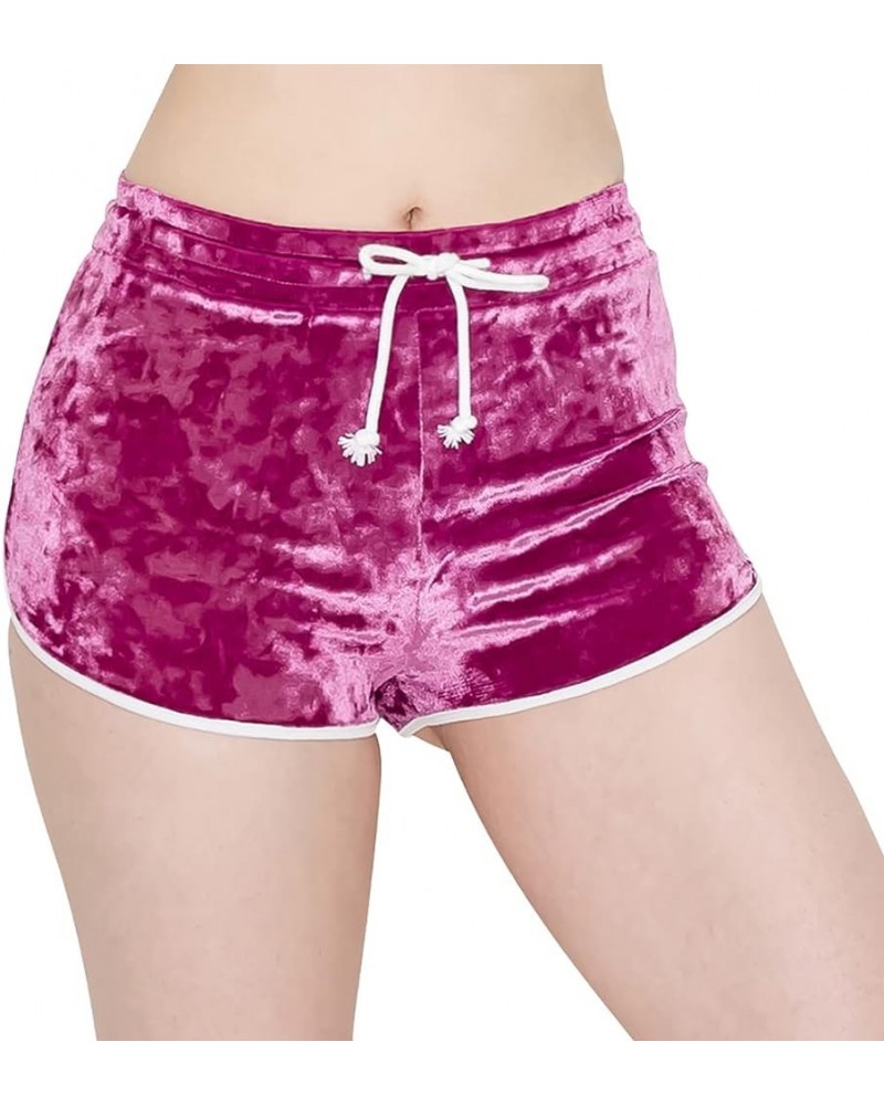 Women's Crushed Velvet Shorts — Super Soft Comfortable Sexy Stretchy Biker Pants Cvno166 / Lavender $10.61 Leggings