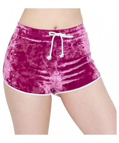 Women's Crushed Velvet Shorts — Super Soft Comfortable Sexy Stretchy Biker Pants Cvno166 / Lavender $10.61 Leggings