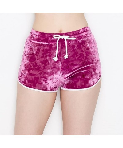 Women's Crushed Velvet Shorts — Super Soft Comfortable Sexy Stretchy Biker Pants Cvno166 / Lavender $10.61 Leggings