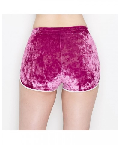 Women's Crushed Velvet Shorts — Super Soft Comfortable Sexy Stretchy Biker Pants Cvno166 / Lavender $10.61 Leggings