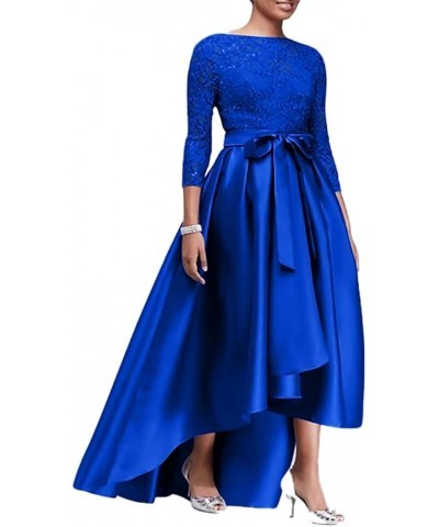 A-Line Elegant Mother of The Bride Dress Fall Wedding Guest Plus Size with Sash/Ribbon Appliques 2023 JH048 Blue $49.91 Dresses