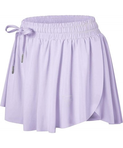 Girls Flowy Shorts Butterfly Shorts for Kids with Pocket 2-in-1 Athletic Shorts Running Shorts for Girls Lavender Women $12.9...