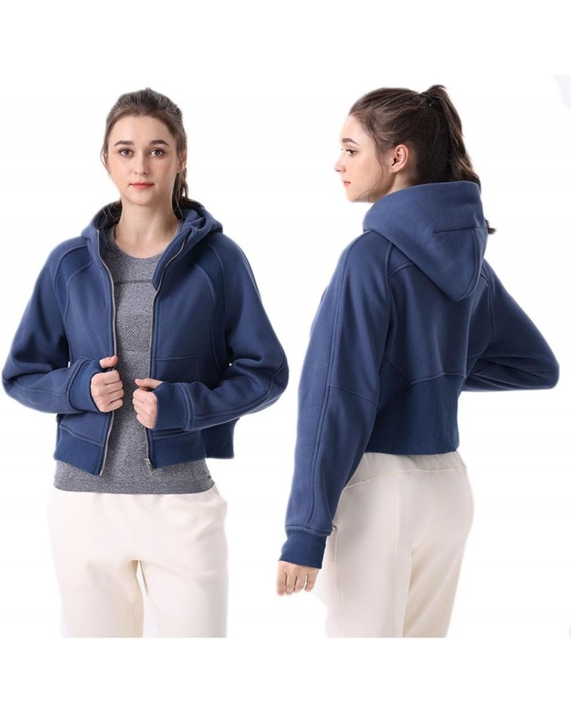 Womens Zip Up Hoodies ​Cropped Sweatshirts Fall Outfits,Fall Outfits 2023 Winter Clothe, Fashion Jackets Dark Blue $14.70 Hoo...