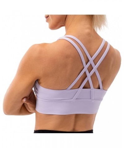 Women's Studio Essential Crisscross Strappy Sports Bra Medium Support Workout Bras for Women Pale Lavender $11.19 Lingerie