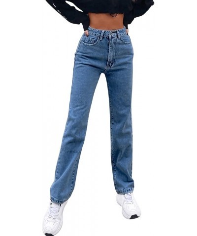 Women's Casual High Waisted Straight Leg Boyfriend Jeans Denim Pants Medium Wash Color $28.07 Jeans