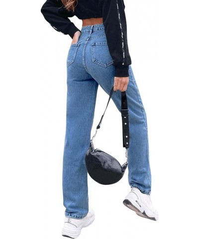 Women's Casual High Waisted Straight Leg Boyfriend Jeans Denim Pants Medium Wash Color $28.07 Jeans